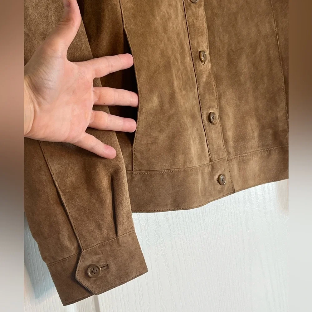 Isaac Mizrahi Suede Camel Women's Jacket - Picture 3 of 5